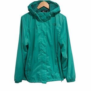The North Face Women's Turquoise Hooded Jacket Pockets Drawstring